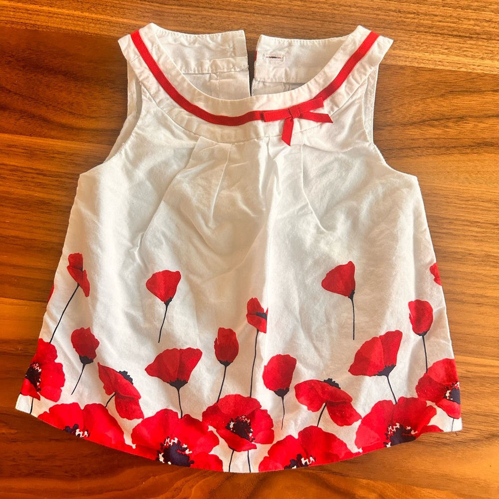 Janie and Jack dress white and red floral